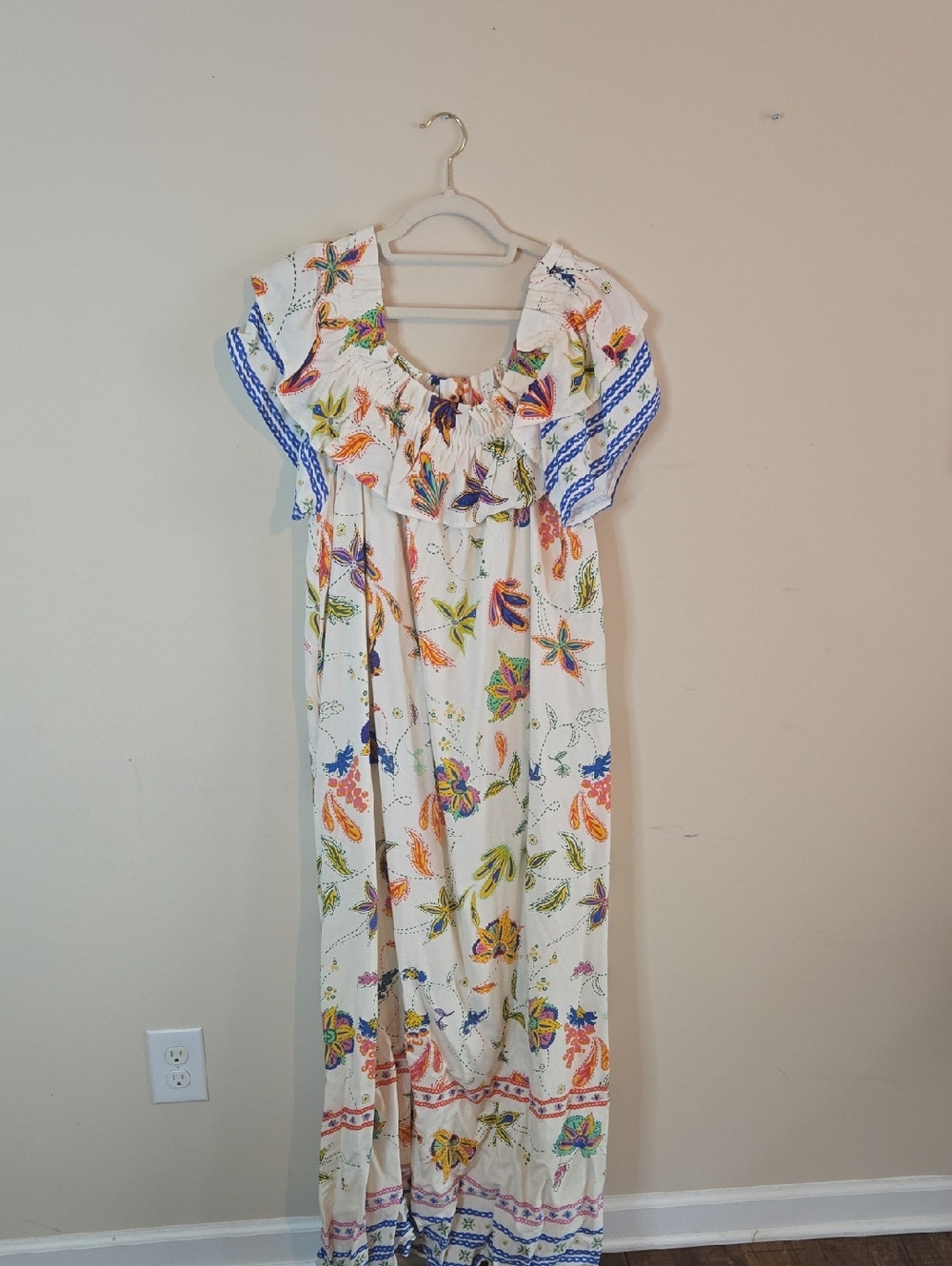 Sugarlips Floral Maxi Dress Off Shoulder Boho Cottagecore Flowy 2X - Picture 2 of 9